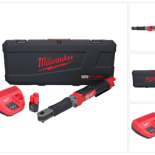 Milwaukee M12 ONEFTR38-201C Cyfrowy akumulatorowy klucz dynamometryczny 12 V 135,6 Nm 3/8″ ( 4933464967 ) Bezszczotkowy + 1x akumulator 2,0 Ah + ładowarka + walizka