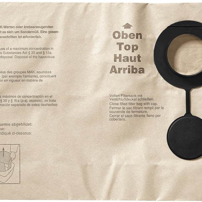 Festool FIS-SR 5/6 /5 Sacchetto filtro a due strati 5 pezzi ( 483143 ) per hoover SR 5 / SR 6