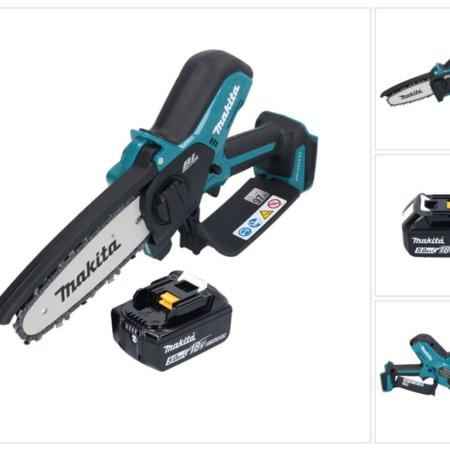Makita DUC 150 T01 Motosega a batteria 18 V 15 cm brushless + 1x batteria 5,0 Ah - senza caricabatterie