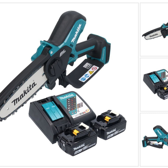 Makita DUC 150 RG201 Motosega a batteria 18 V 15 cm senza spazzole + 2x batteria 6,0 Ah + caricabatterie