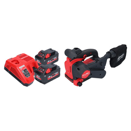 Milwaukee M18 FBTS75-552 Lijadora de banda sin cable 18 V 75 x 457 mm Sin escobillas + 2x batería 5,5 Ah + cargador