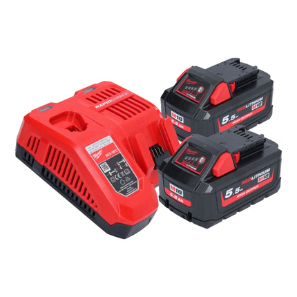 Milwaukee M18 FBTS75-552 Lijadora de banda sin cable 18 V 75 x 457 mm Sin escobillas + 2x batería 5,5 Ah + cargador