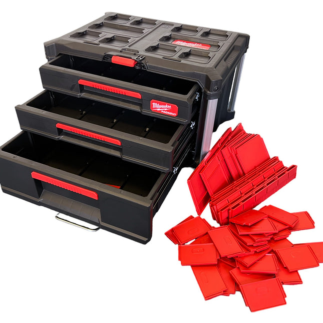 Milwaukee PACKOUT 2 + 1 Drawer Tool Box Werkzeugkoffer 363 x 564 x 414 mm ( 4932493190 ) Schubladen Organizer