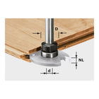 Festool S8 1.5-5 KL16 milling spindle 43 x 6 x 16 mm ( 499803 ) suitable for grooving in conjunction with slot milling cutters