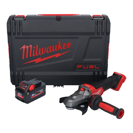 Amoladora angular de cabeza plana a batería Milwaukee M18 FSAGF125XPDB-801X 18 V 125 mm sin escobillas + 1x batería 8,0 Ah + caja HD - sin cargador