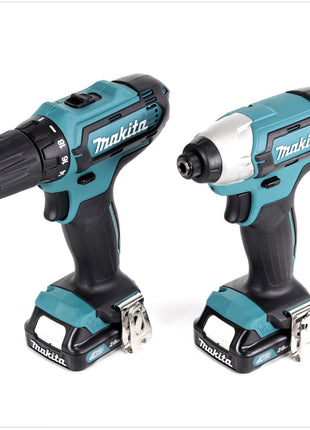 Makita CLX 201 SAJ 10,8 Volt DF331 D Akku Bohrschrauber + TD110 D Schlagschrauber + 2 x BL 1020B 2,0 Ah Akkus + DC10SA Ladegerät im Makpac - Toolbrothers