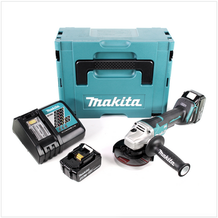 Makita DGA 455 RMJ Akku Winkelschleifer 18 V 115mm Brushless + 2x Akku 4,0Ah + Ladegerät + Makpac - Toolbrothers