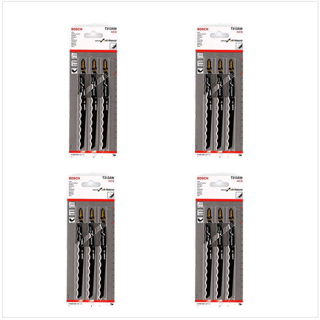 Bosch 12x Stichsägeblätter T 313 AW 126mm ( 4x 2608635187 ) zum Sägen in weichen Werkstoffen - Toolbrothers