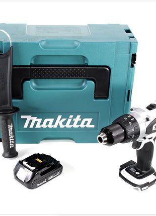 Makita DDF 458 W Y1J 18 V Akku Bohrschrauber 91 Nm in weiß im Makpac mit 1x BL1815N 1,5 Ah Akku - Toolbrothers