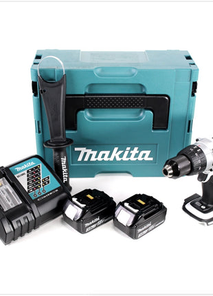 Makita DDF 458 W RFJ 18 V Akku Bohrschrauber 91 Nm in weiß im Makpac mit 2x  3,0 Ah Akku und Ladegerät - Toolbrothers