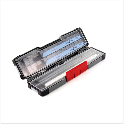 Bosch GSA 18V-32 Professional Akku Recipro- / Säbelsäge brushless in L-Boxx mit 2x GBA 6,0 Ah Akku und GAL 1880 CV Ladegerät + Bosch Säbelsägeblätter Tough Box Wood Metal All-in-One bis 300 mm 20 tlg ( 2607010996 ) - Toolbrothers