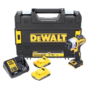 DeWalt DCF 887 D2T Akku Schlagschrauber 18 V 205 Nm 1/4" Brushless + 2x Akku 2,0 Ah + Ladegerät + TSTAK