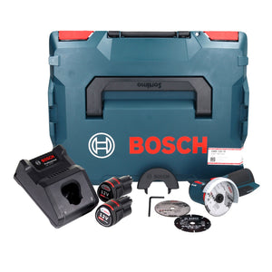 Bosch GWS 12V-76 Professional Akku Winkelschleifer 12 V 76 mm Brushless + 2x Akku 3,0 Ah + Ladegerät + L-Boxx