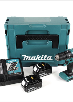 Makita DHP 483 RFJ Trapano avvitatore a percussione brushless a batteria 18 V in valigetta MAKPAC + 2x Batterie 3,0 Ah + Caricatore rapido