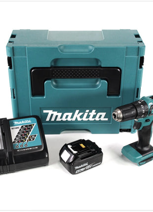 Makita DHP 483 RM1J Trapano avvitatore a percussione brushless a batteria 18 V in valigetta MAKPAC + 1x Batteria 4,0 Ah + Caricatore rapido