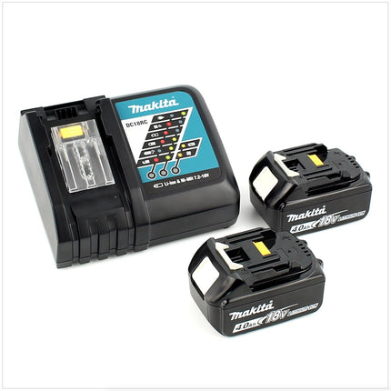 Makita DHP 483 RMJ Taladro percutor a batería 18 V en maletín Makpac 2 + 2x Batería BL 1840 + Cargador DC 18 RC