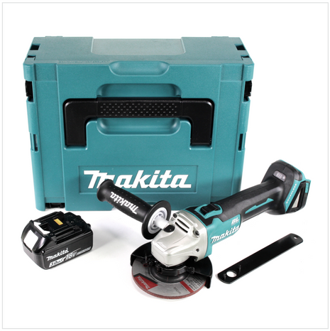 Makita DGA 504 F1J 18 V Cordless Angle Grinder 125 mm Brushless + MAKPAC Carry Case + 1 x Battery BL 1830 3,0 Ah - without charger