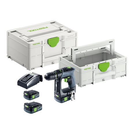 Festool CXS 12 2,5-Plus Perceuse-visseuse sans fil 12 V 30 Nm Brushless ( 576864 ) + 2x batterie 2,5 Ah + chargeur + Systainer + Systainer ToolBox SYS3 TB M 137