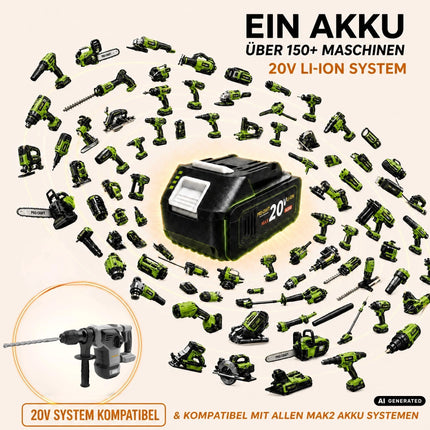 Procraft Industrial HD20B-BB-C Akku Kombihammer 20 V 5 J SDS plus Brushless + Koffer - ohne Akku, ohne Ladegerät