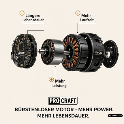 Procraft PCA32-BB Akku Handkreissäge 20 V 165 mm Brushless + 1x Akku 4,0 Ah + Ladegerät