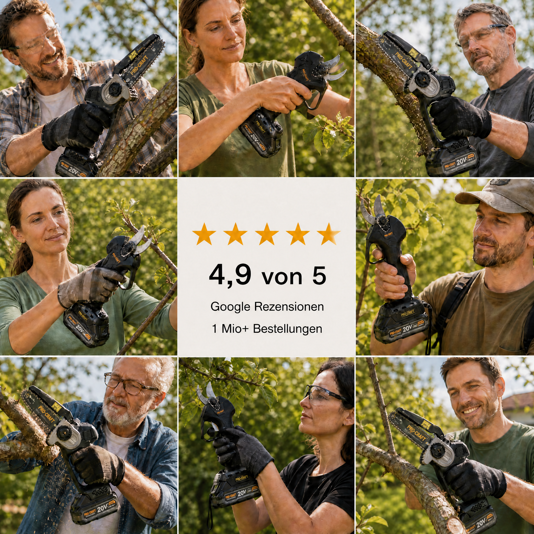 Procraft PZA26bb Akku Heckenschere 20 V 550 mm Brushless + 1x Akku 4,0 Ah - ohne Ladegerät