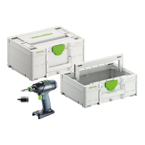 Festool Taladro atornillador inalámbrico T 18+3 Basic 18 V 50 Nm sin escobillas Solo + Systainer + Systainer ToolBox SYS3 TB M 137